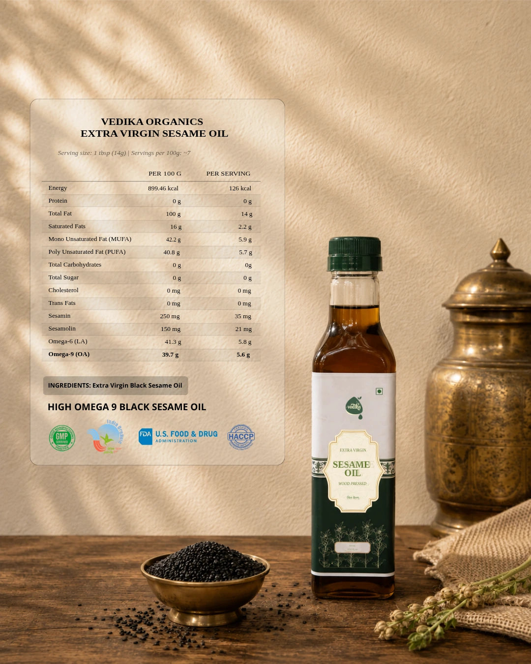 Vedika Organics Extra Virgin Sesame Oil (1 litre)