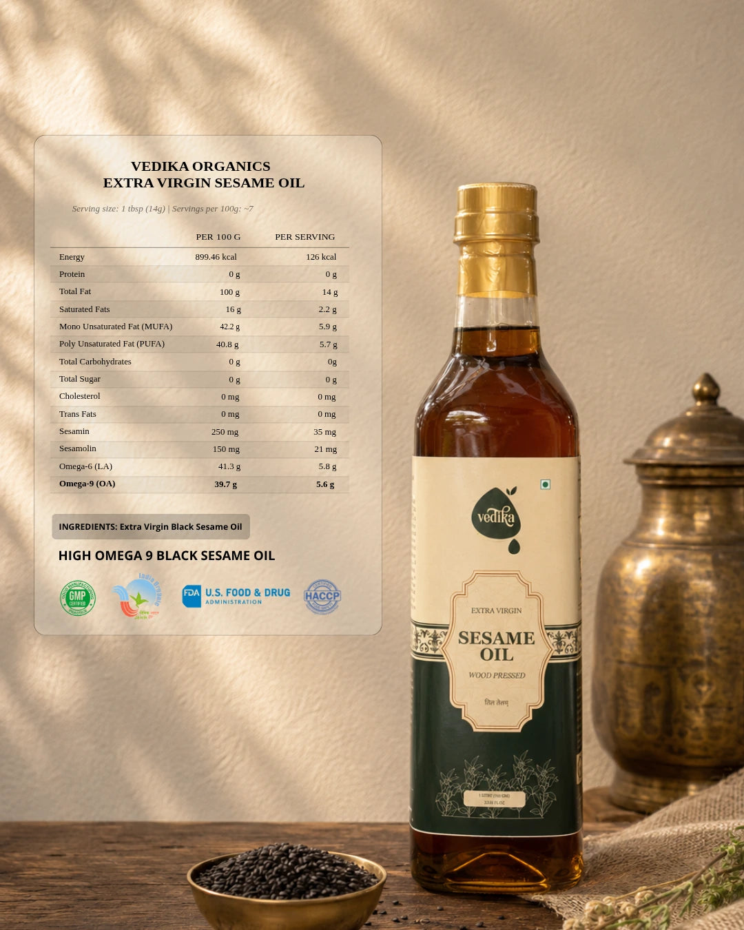 Vedika Organics Extra Virgin Sesame Oil (1 litre)
