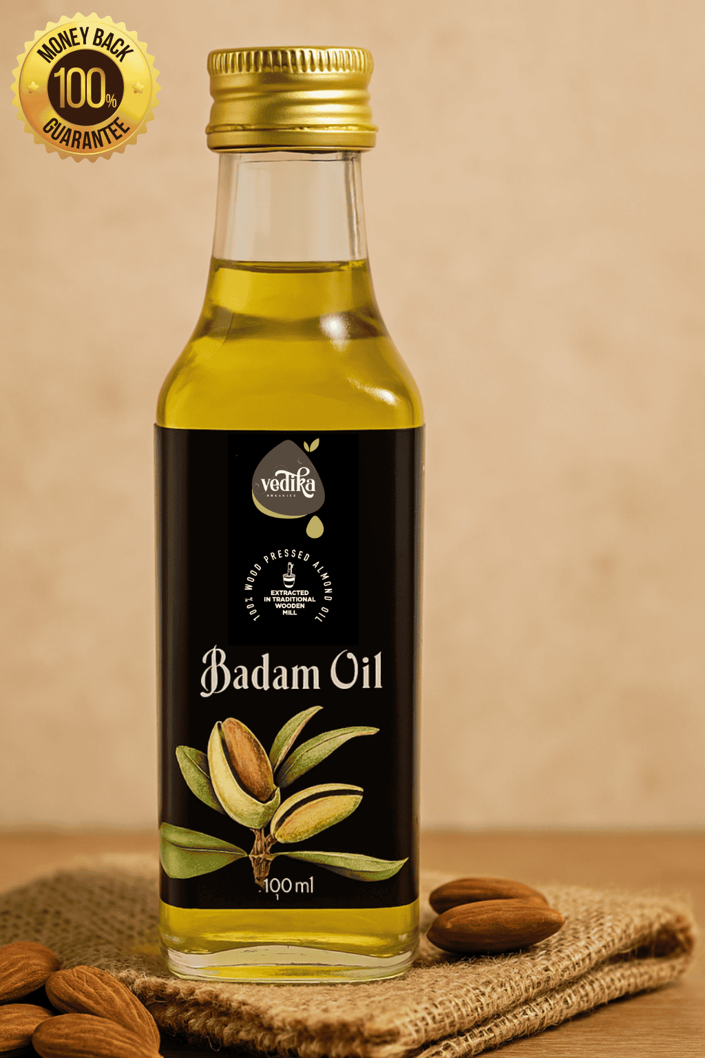 Vedika Organics Extra Virgin Gurbandi Almond Oil (100 ml)