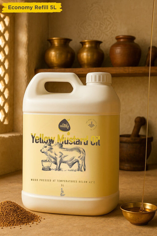 Vedika Organics Extra Virgin Yellow Mustard Oil (5 litre)