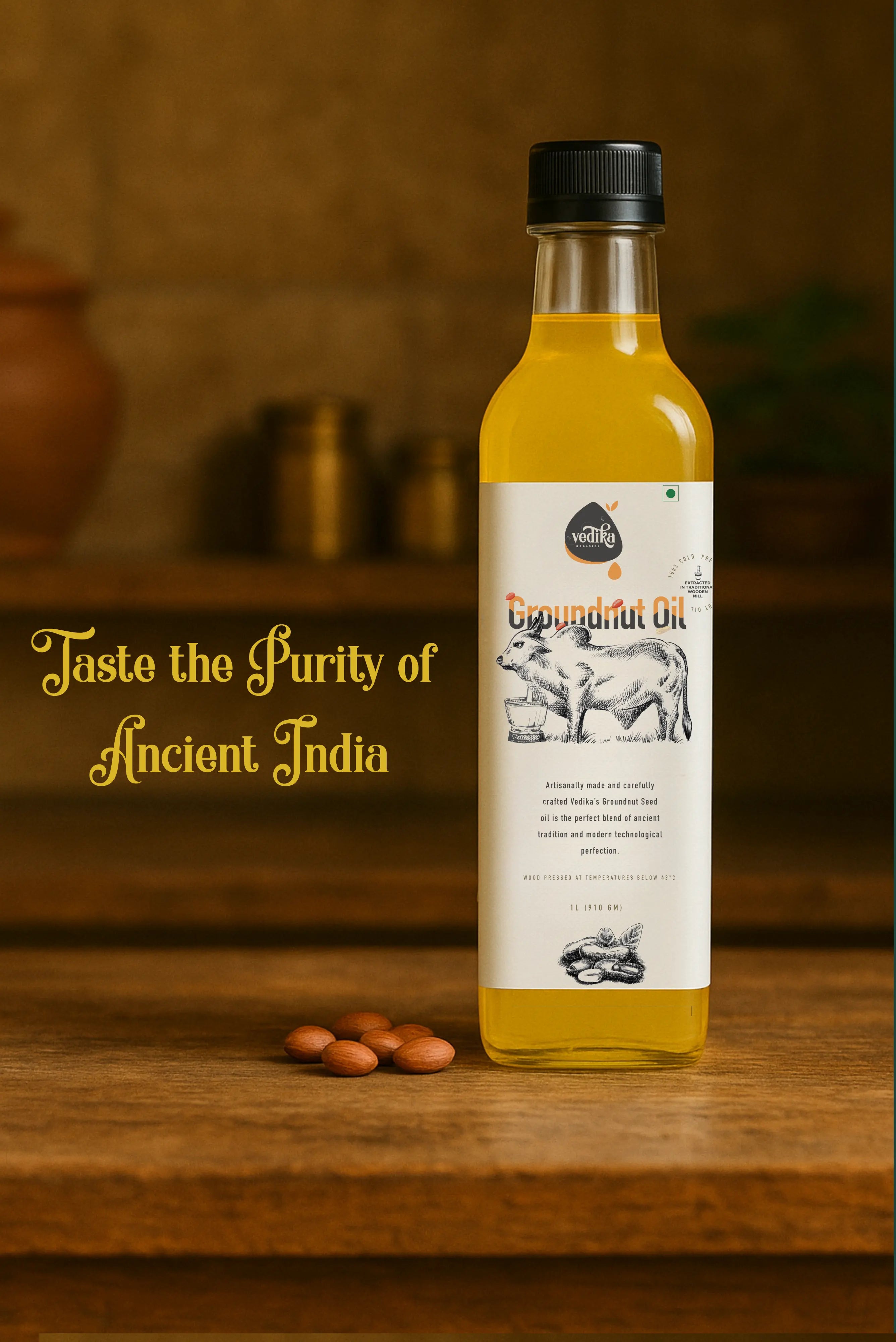Vedika Organics Extra Virgin Groundnut Oil (1 litre)