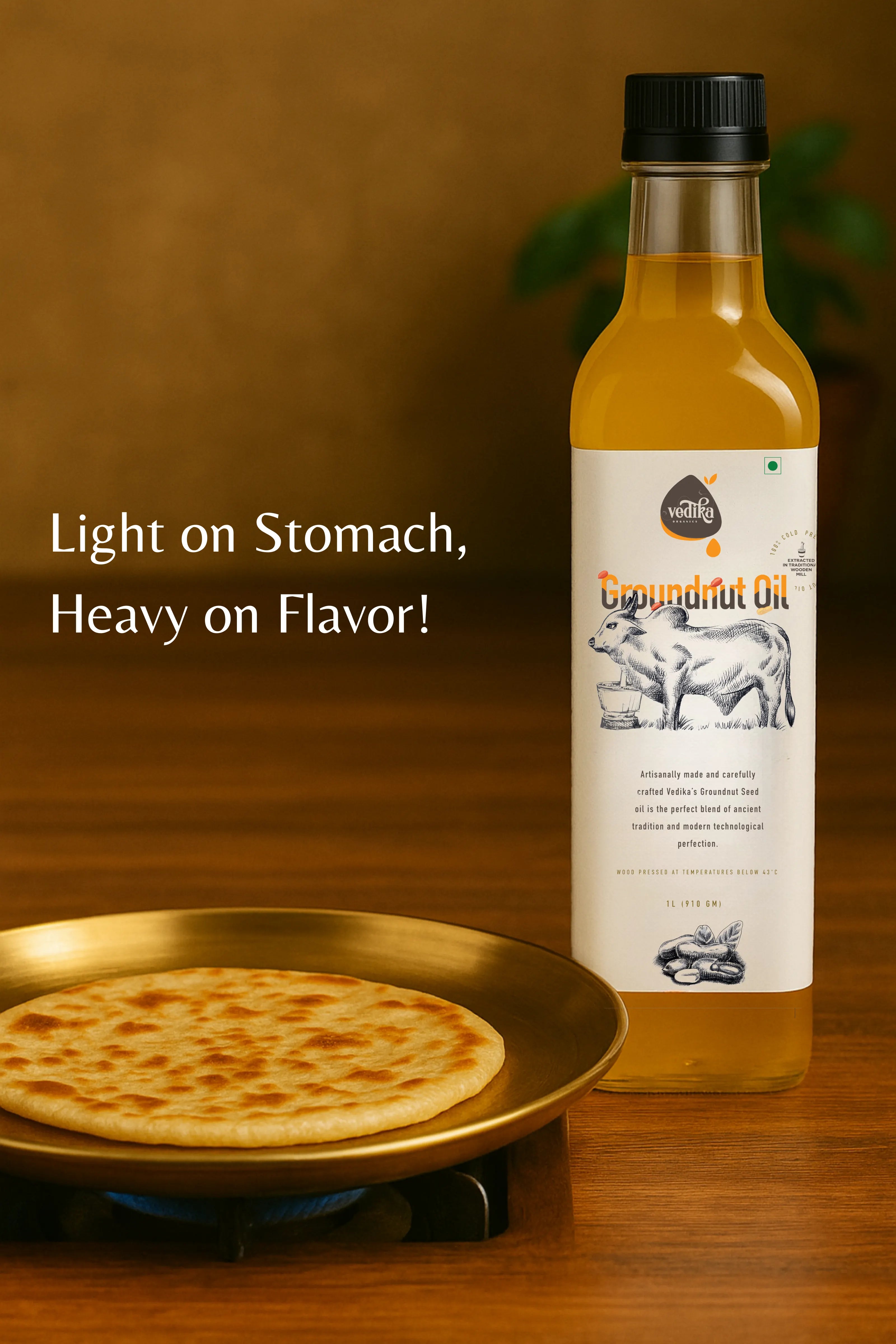 Vedika Organics Extra Virgin Groundnut Oil (1 litre)