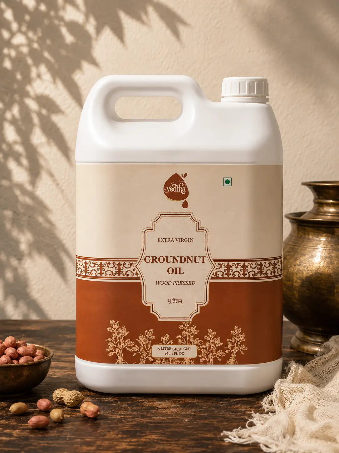 Vedika Organics Extra Virgin Groundnut Oil (5 Litre)