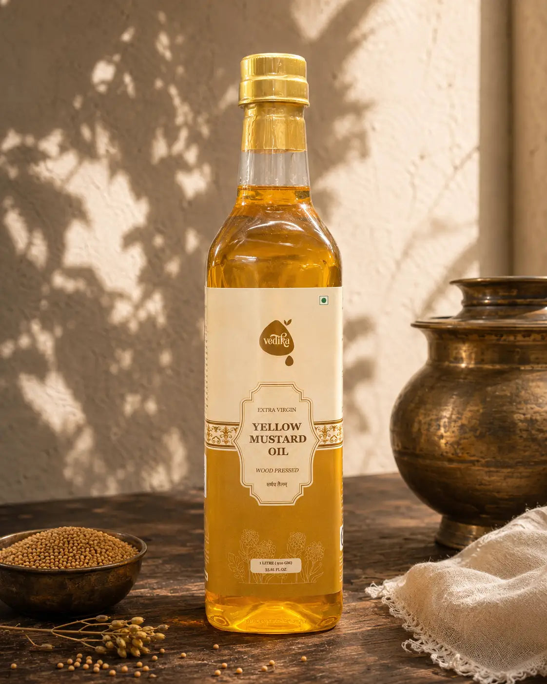 Vedika Organics Extra Virgin Yellow Mustard Oil (1 litre)
